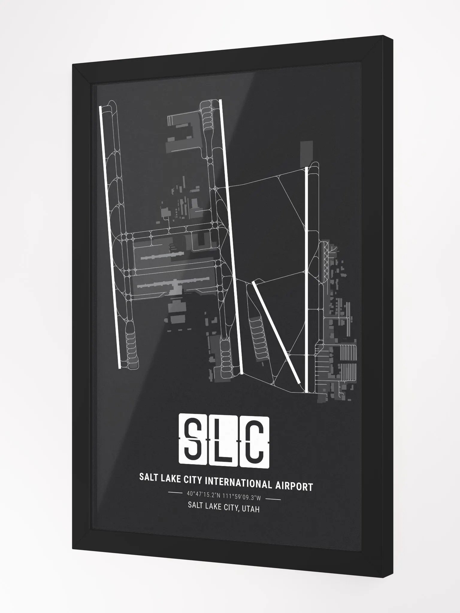 Framed Airport SLC Premium Map On Matt Paper product image (2)