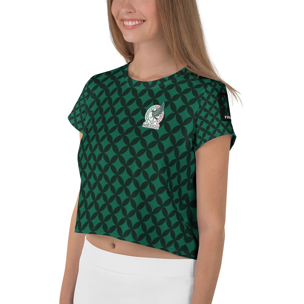 LowkeyFire Mexico Soccer Inspired Crop Tee product image (3)