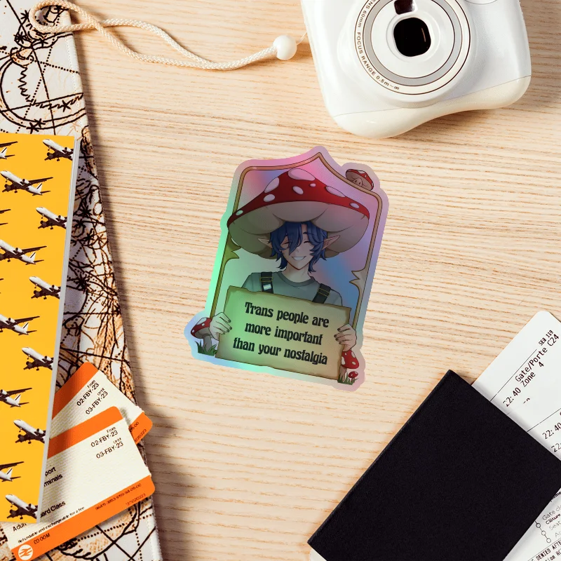 Holographic trans charity sticker product image (2)