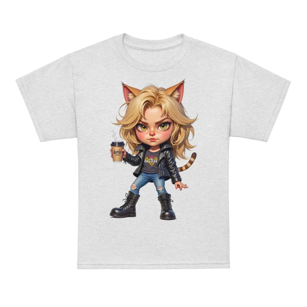 Confident Cat Coffee Break Youth Tee product image (72)