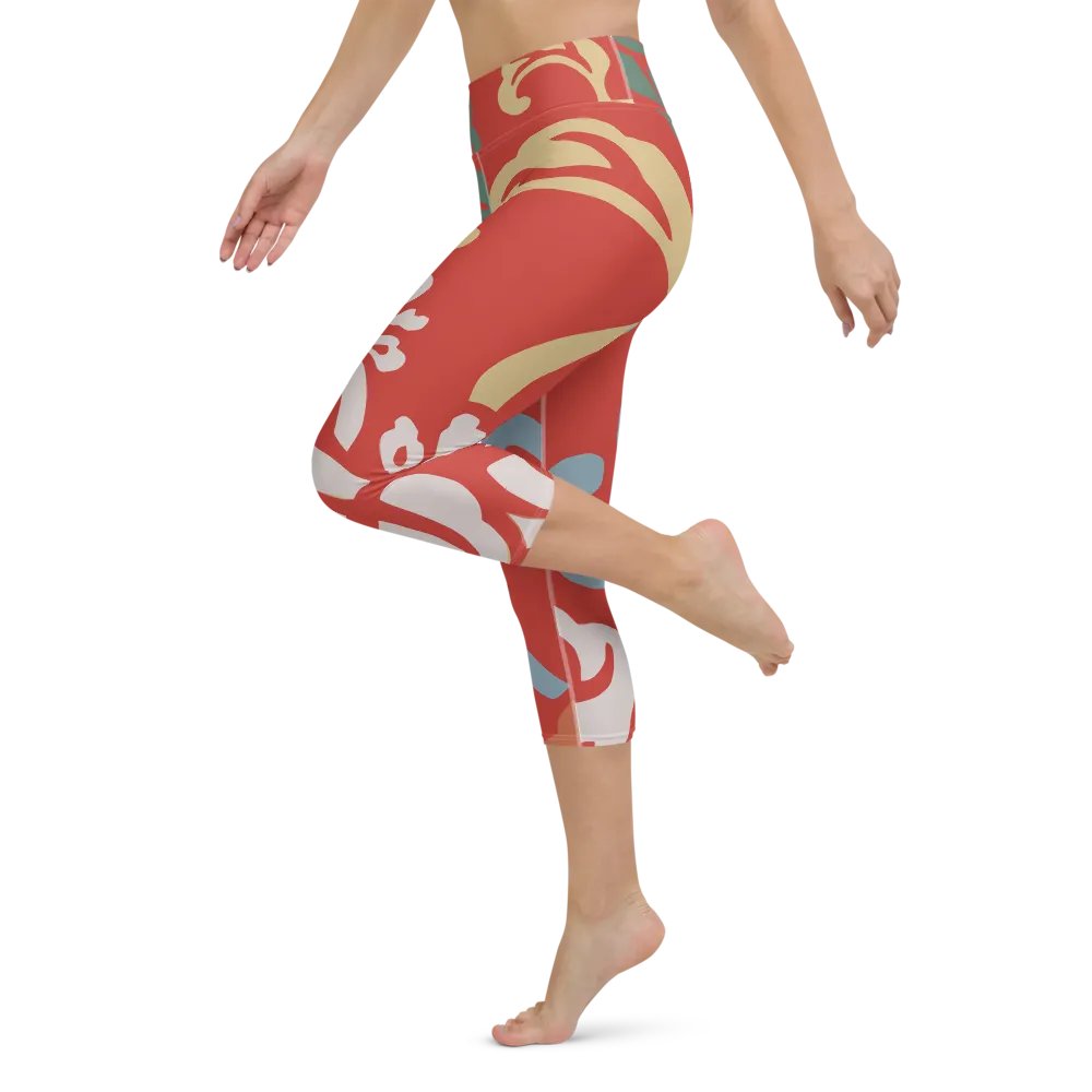 Japanese Vintage Floral Capri Yoga Leggings product image (6)