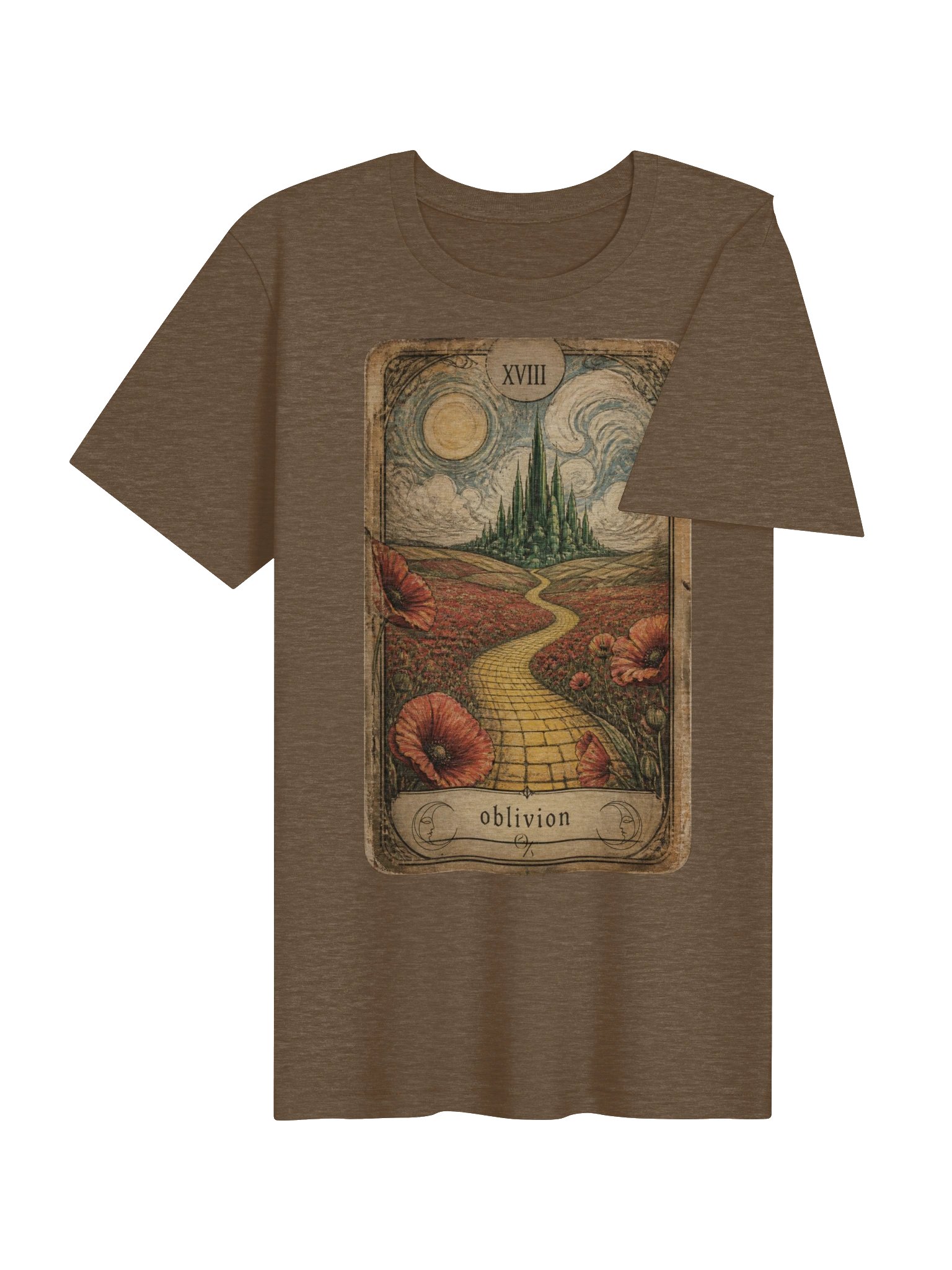 Oz Poppy Field Tarot Shirt, Dreamy Emerald City Graphic, Re-imagined Moon Card product image (5)