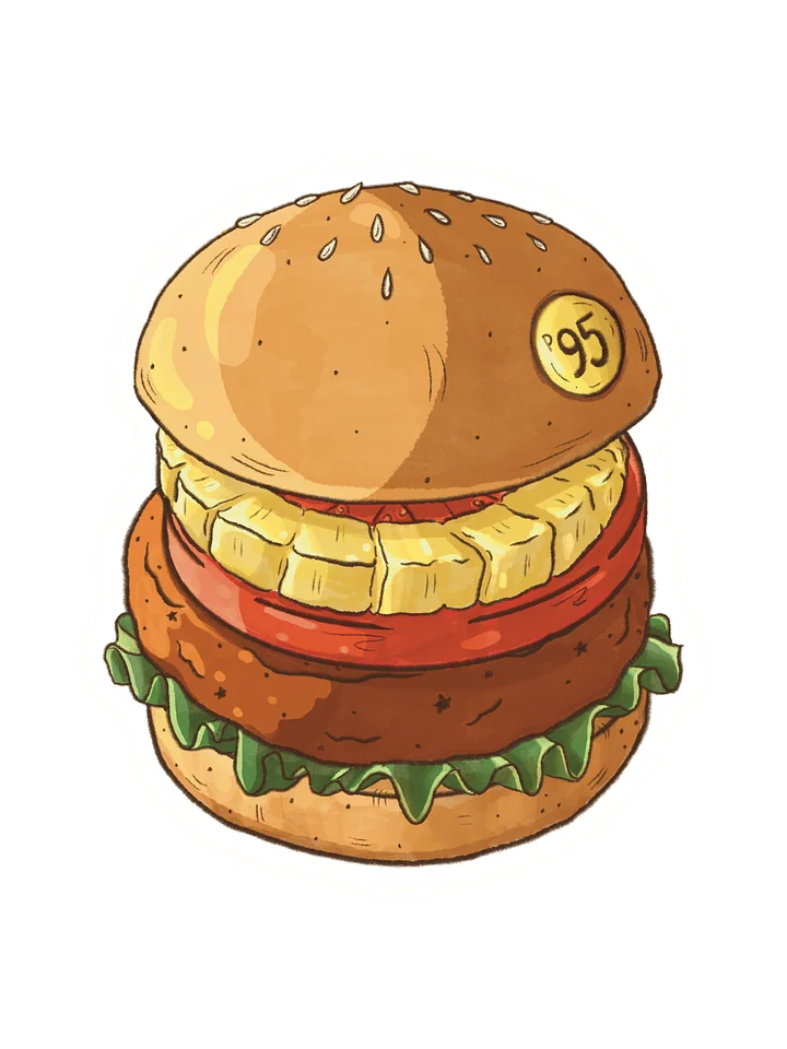 Pineapple Ring Burger Waterproof Vinyl Sticker product image (1)