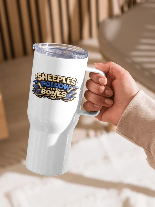 ''Sheeples Follow The Bones'' Travel Mug with a Handle product image (6)