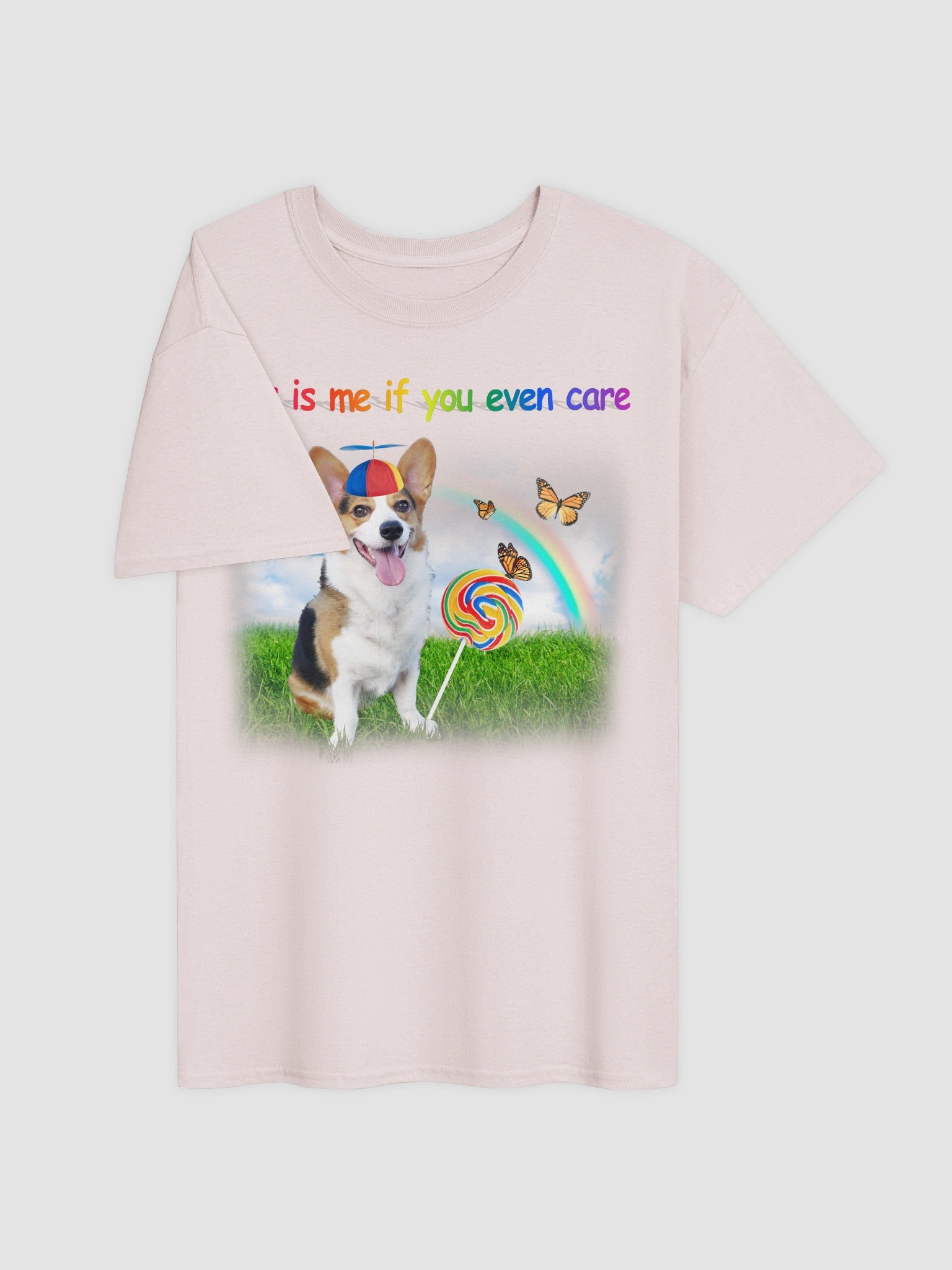 Whimsical Propeller Hat Dog T-shirt - this is me if you even care product image (19)