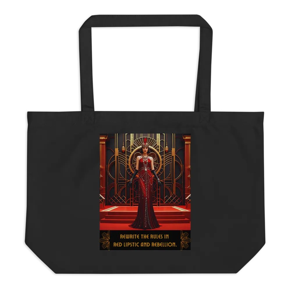 Rewrite the Rules in Red Lipstick and Rebellion - Organic Cotton Tote product image (1)