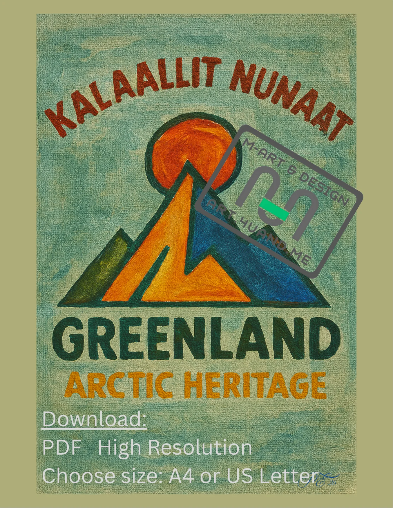 Kalaallit Nunaat – Greenland Arctic Heritage Poster (PDF Download) Size A4 product image (1)