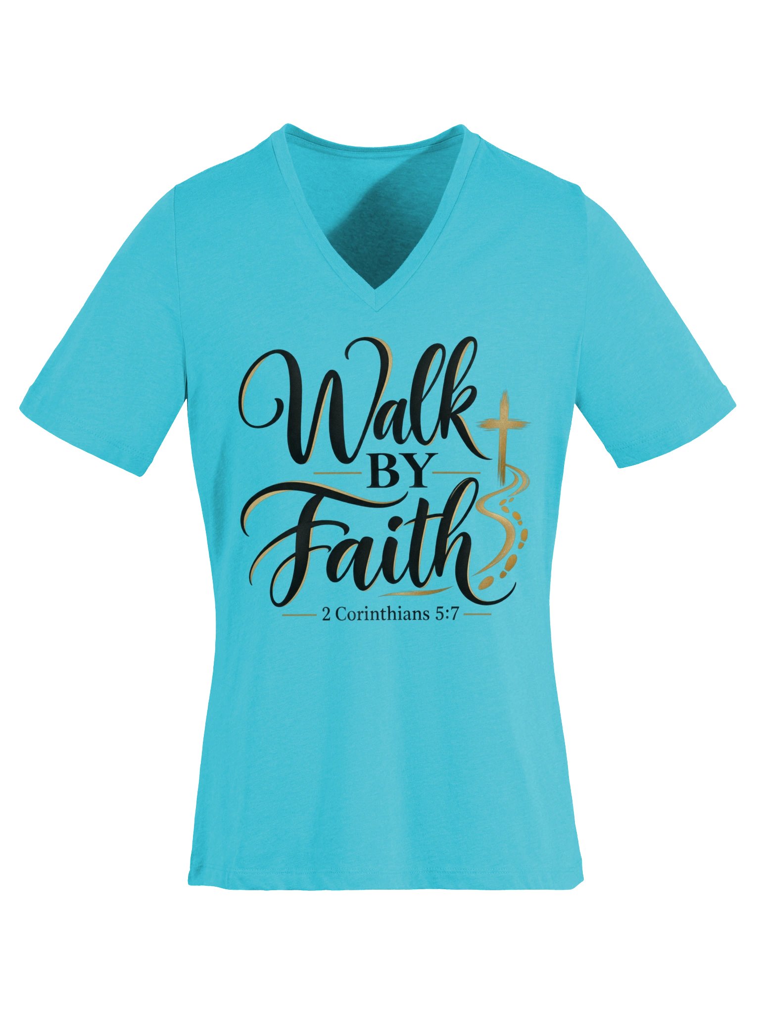 Women's Walk by Faith Christian T-Shirt - 2 Corinthians 5:7 Faith-Based Graphic Tee product image (42)