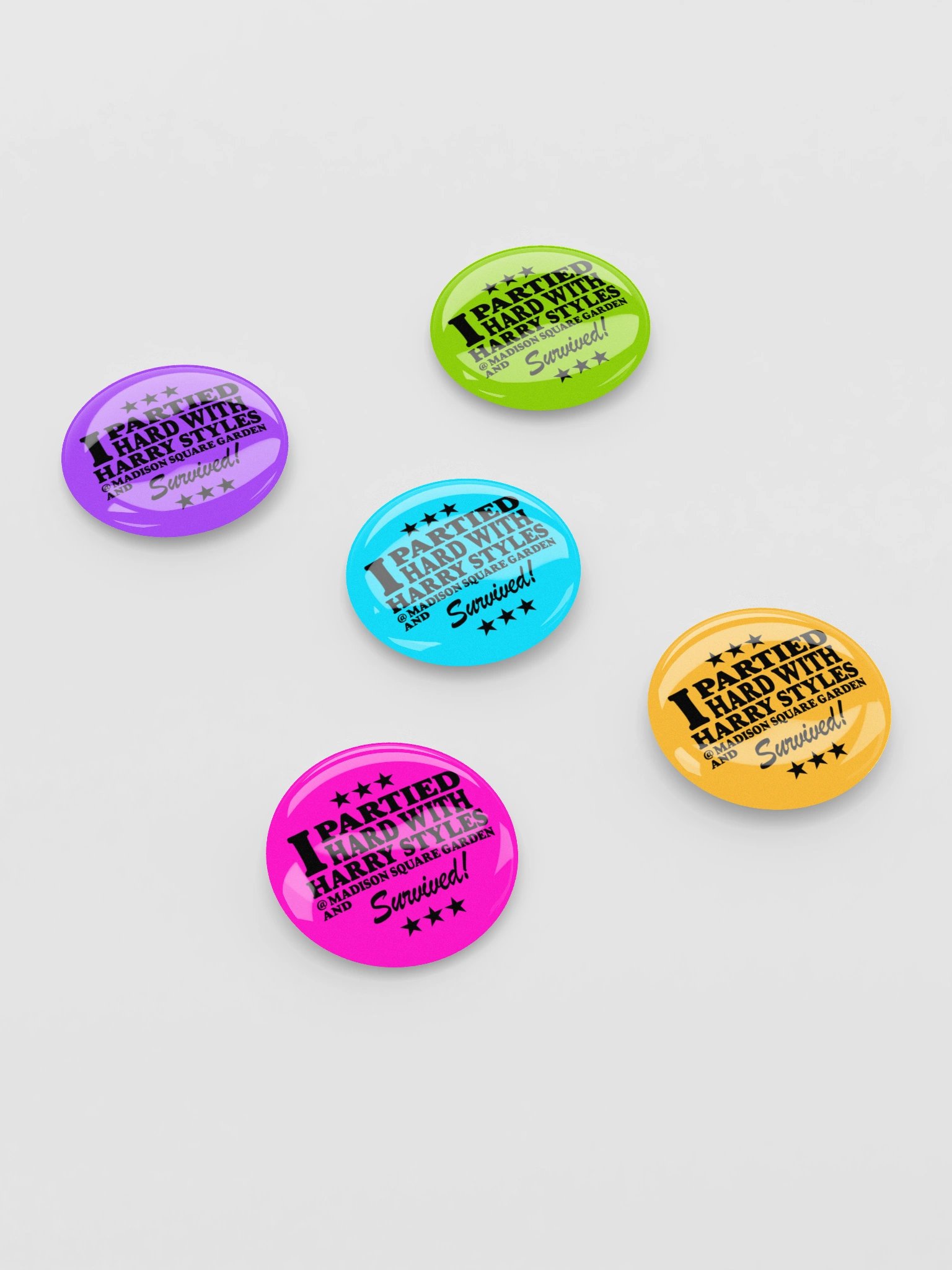 Partied Hard MSG Pin Buttons product image (2)