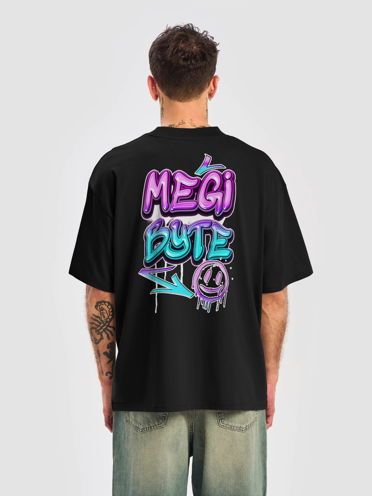 MEGIBYTE GRAFFITI OVERSIZED TEE | PINK product image (6)