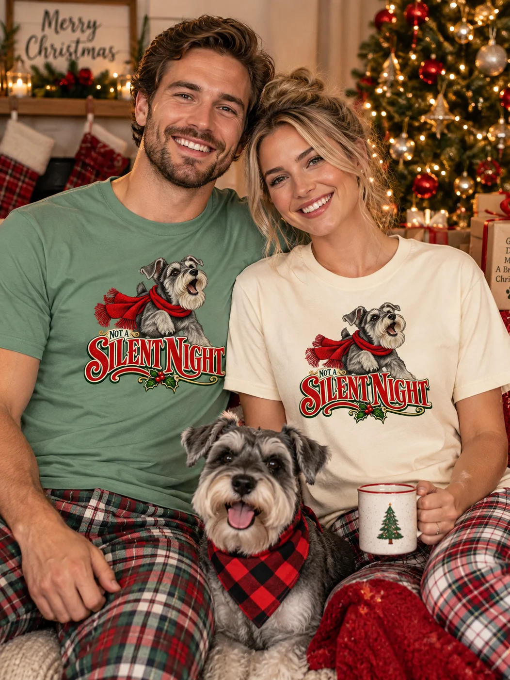 Not A Silent Night | Schnauzer Christmas T-Shirt product image (13)