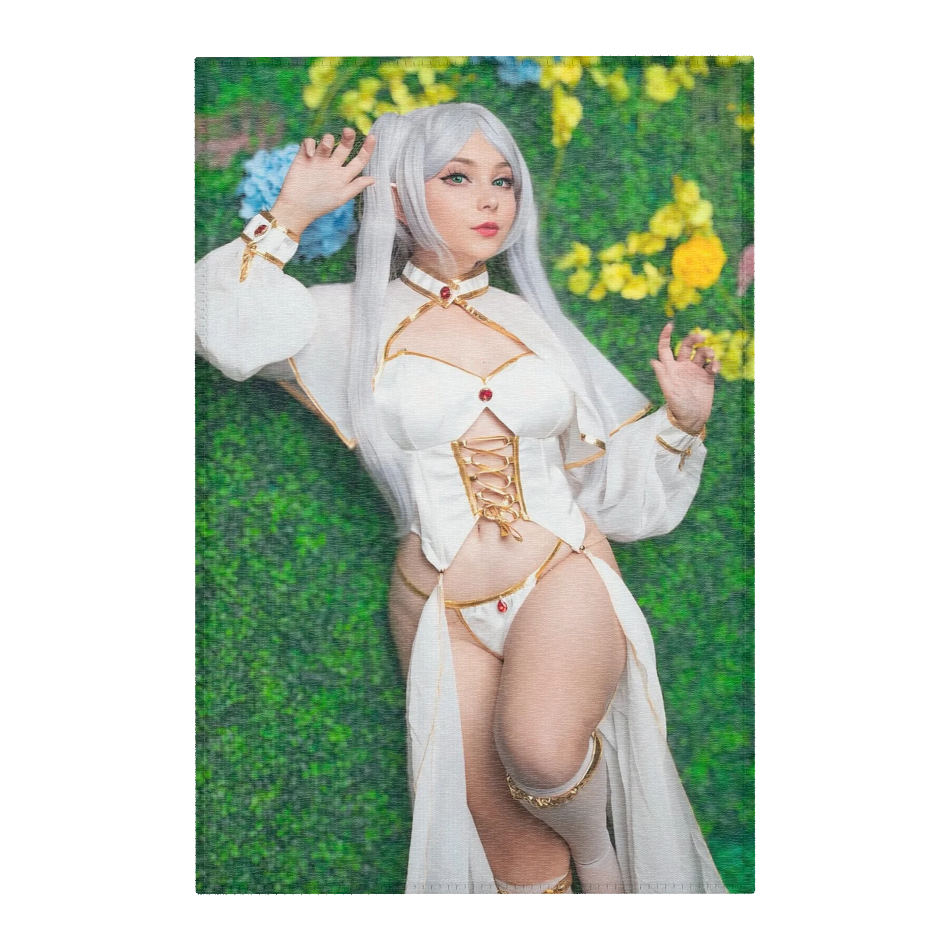 JuicyJinx Frieren Cosplay Area Rug – Japanese Anime Girl Chenille Carpet product image (1)