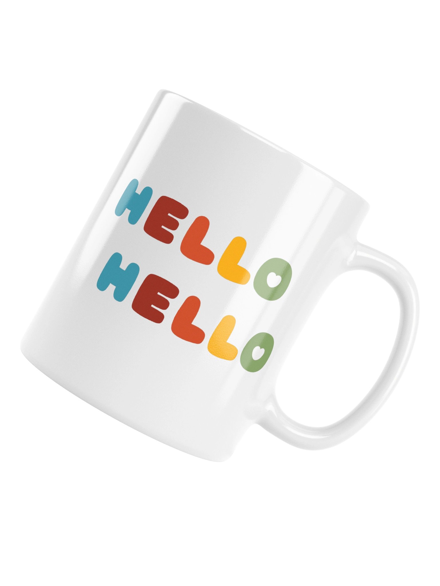Hello Hello (Rainbow Text) White Glossy Mug product image (6)