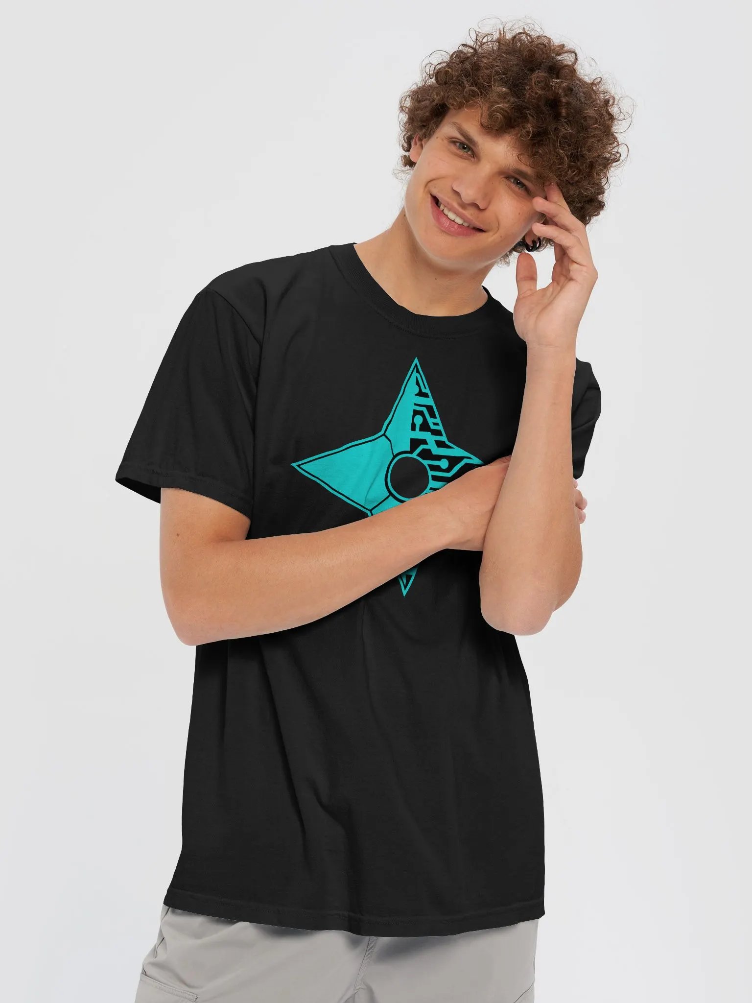 Cyan Cyber Shuriken Shirt product image (5)