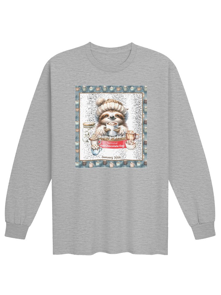 National Hot Chocolate Day Sloth Sleeve T-Shirt product image (29)