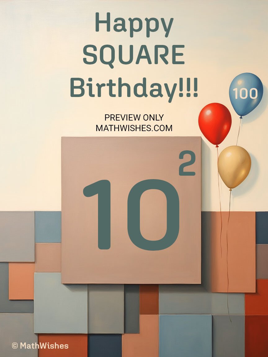 100th Birthday Card - Square Birthday product image (1)