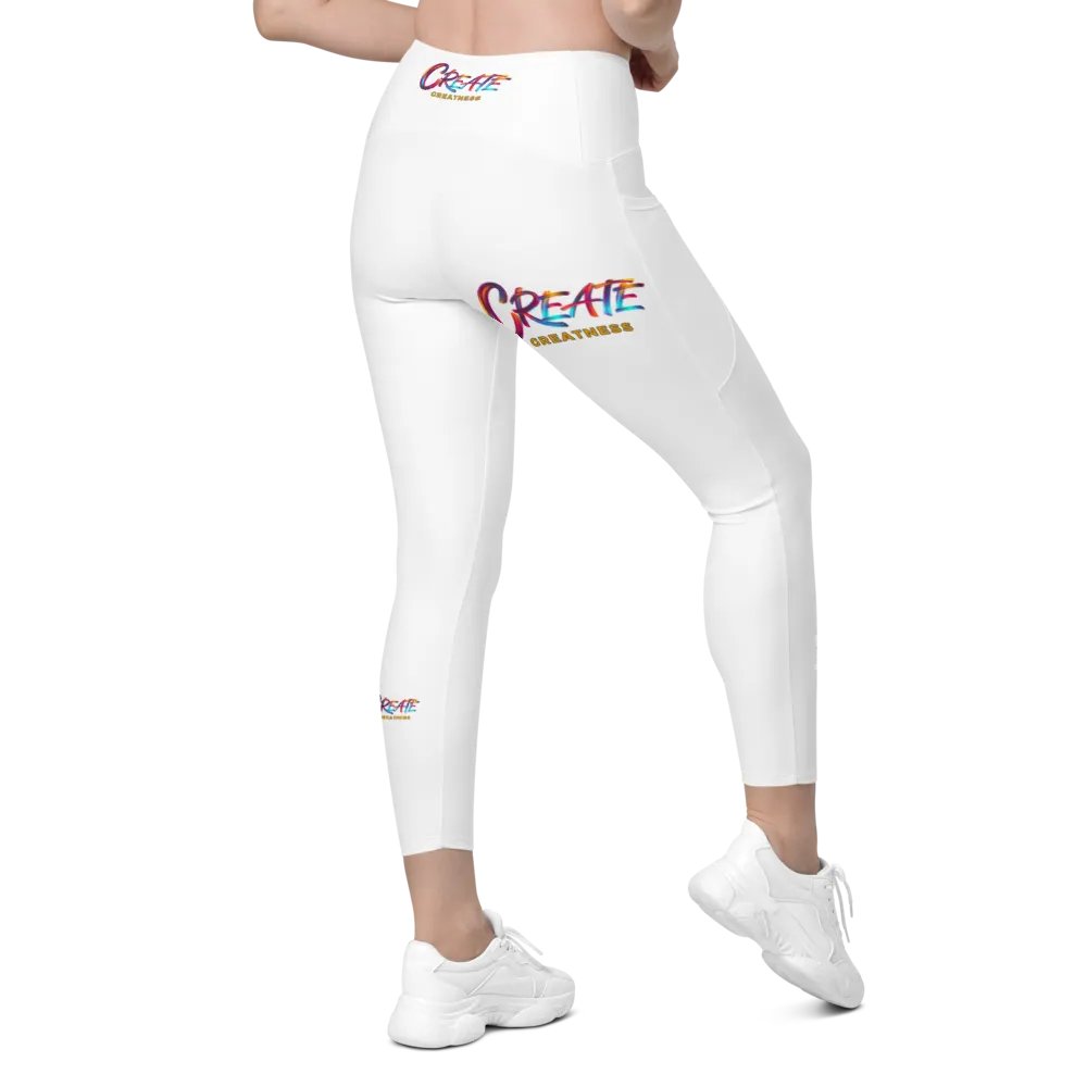 Create Greatness White with prints Leggings product image (12)