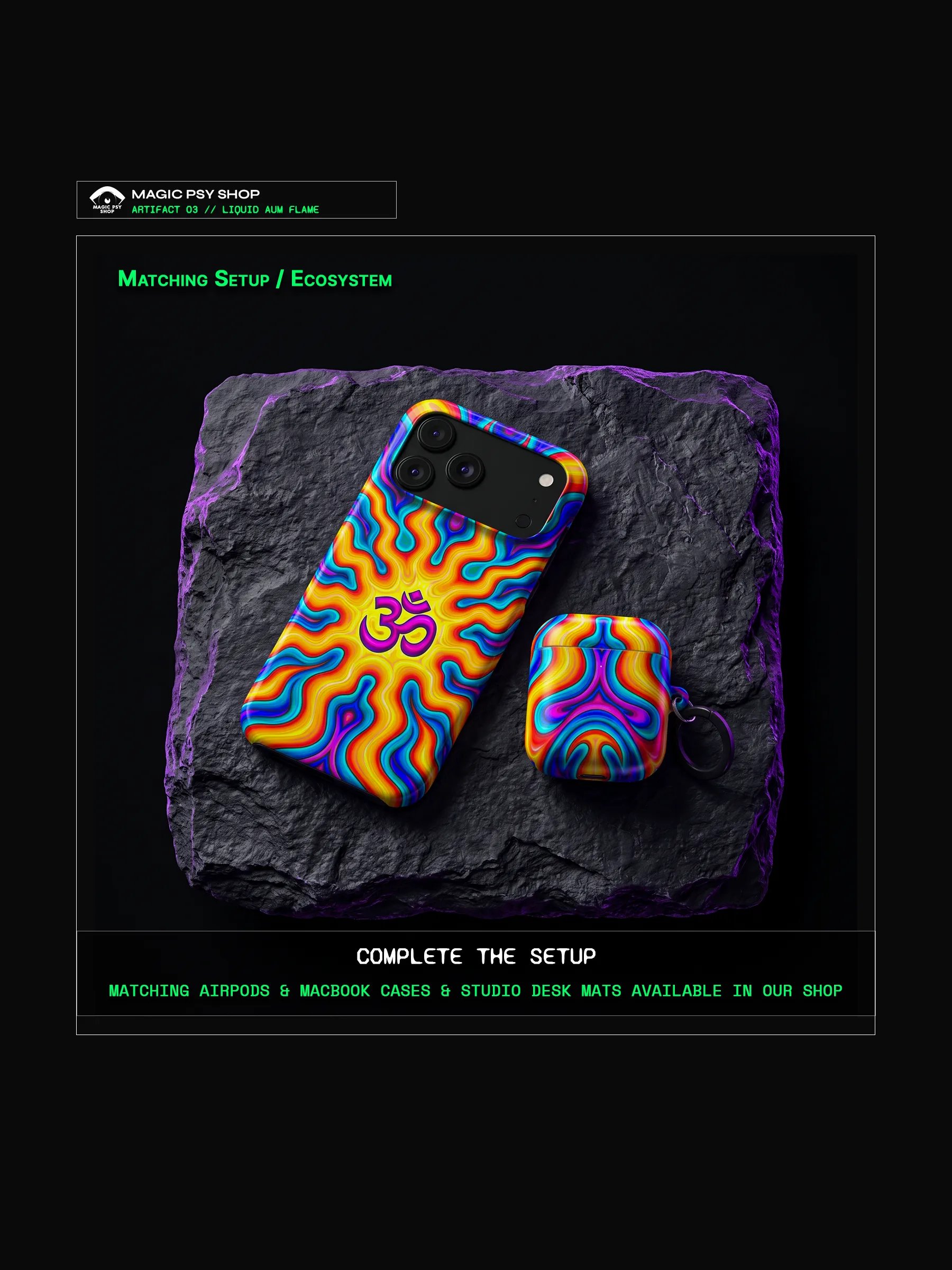 Artifact 02: Liquid Aum Flame - Dual-Layer Tough Phone Case product image (6)