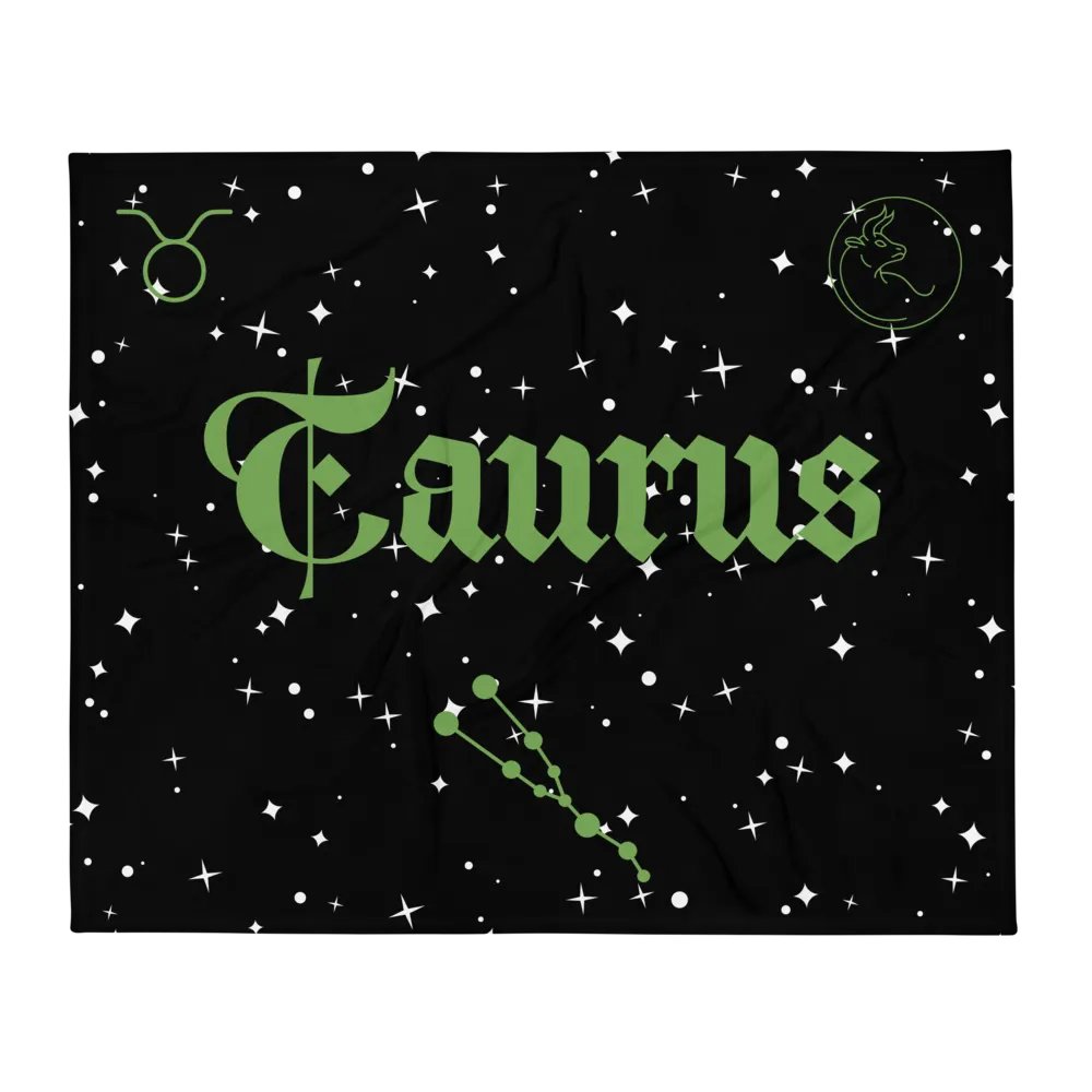 Starry Taurus Zodiac Throw Blanket product image (2)
