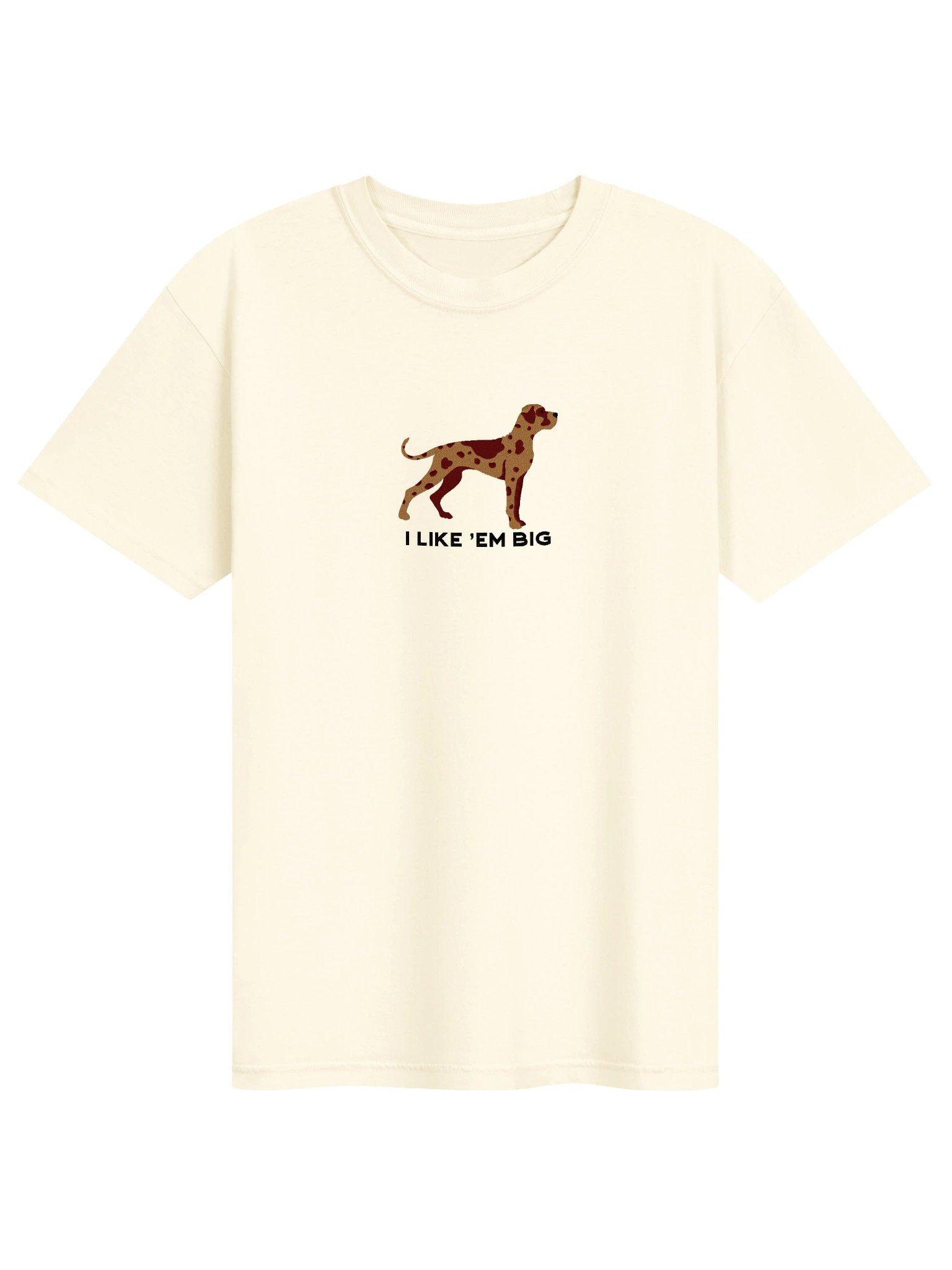 I Like 'Em Big T-Shirt(Embroidered) of a Great Dane(Chocolate Merle) product image (4)