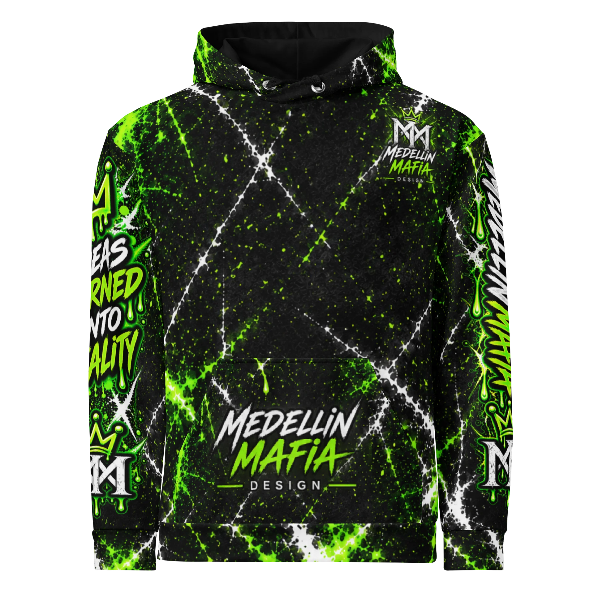 Neon Medellin Mafia Crown Hoodie product image (1)