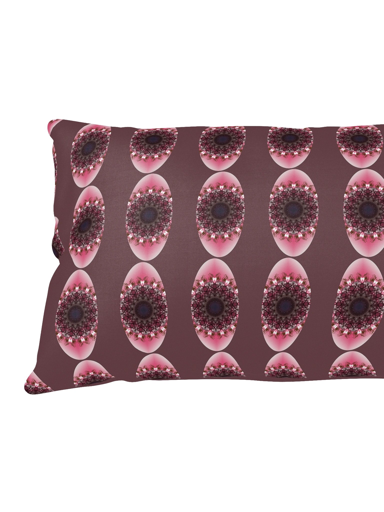 Emberlace Oval – Maroon & Pink Mandala Accent Pillow product image (8)