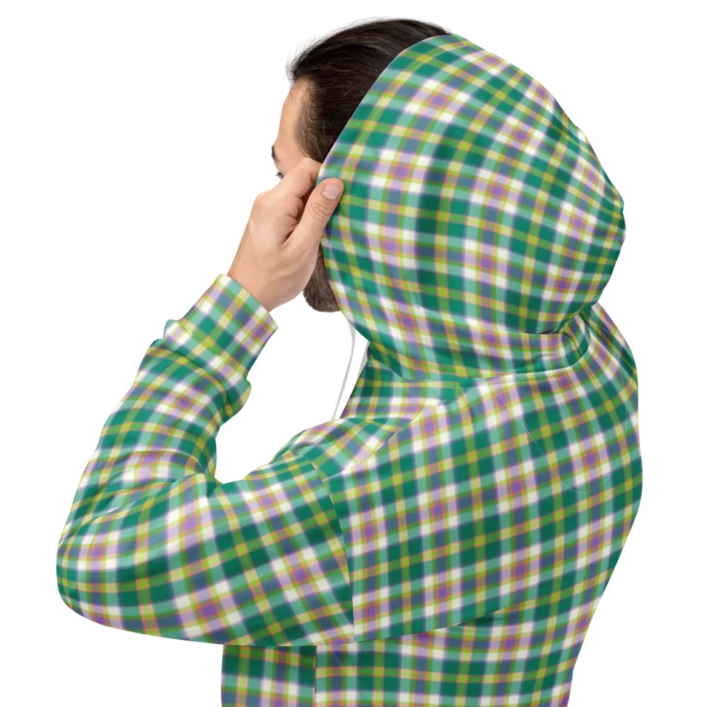Seafoam Green and Purple Plaid Hoodie product image (8)