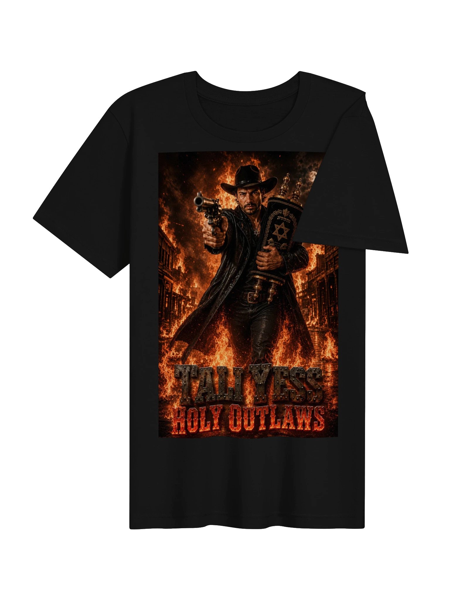 Tali Yess Holy Outlaws — Pose 3 Black T-Shirt product image (4)