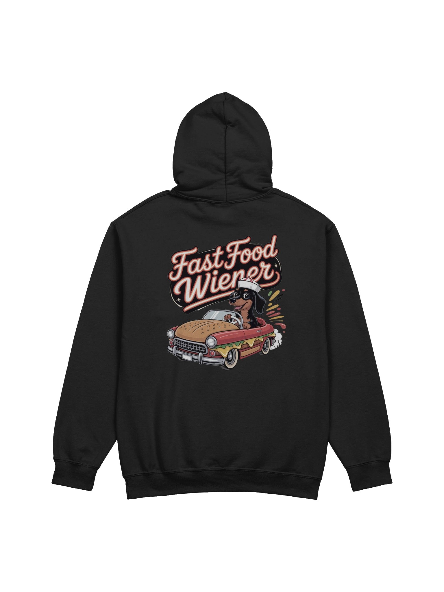 Fast Food Wiener Hoodie – Retro Drive-Thru Dachshund Delight product image (2)