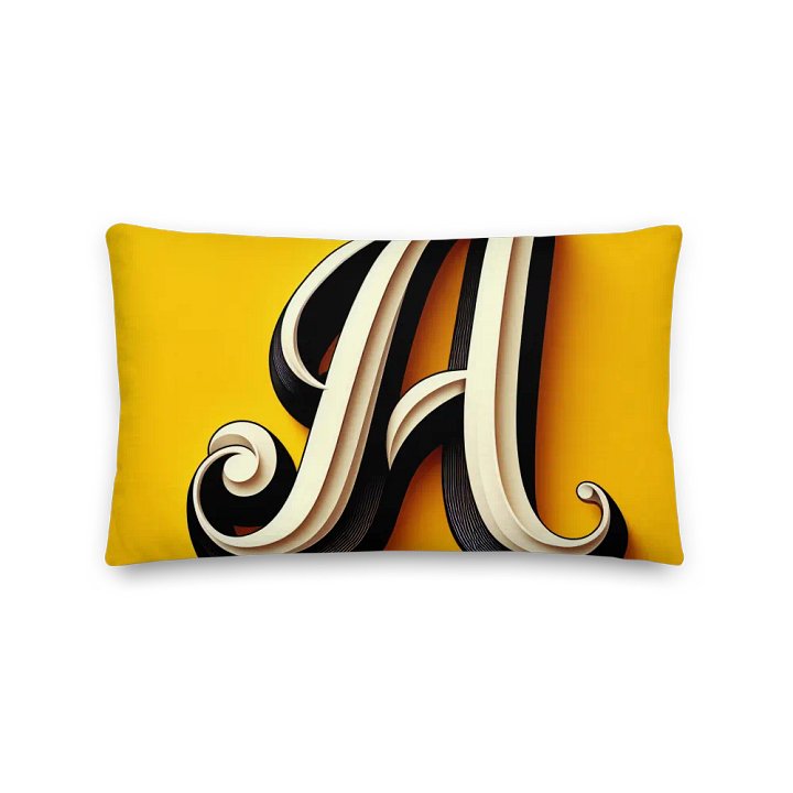 Intricate Monochrome A All-Over Print Pillow | | AI Design initial A product image (2)