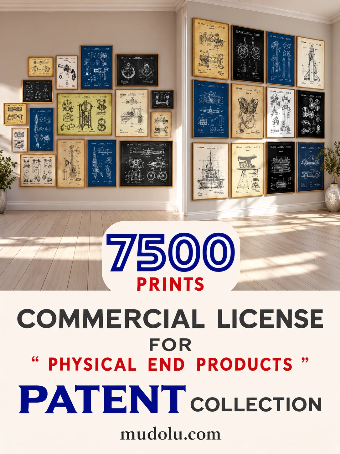 Commercial License: 7500 Patent Blueprint Poster Designs product image (1)