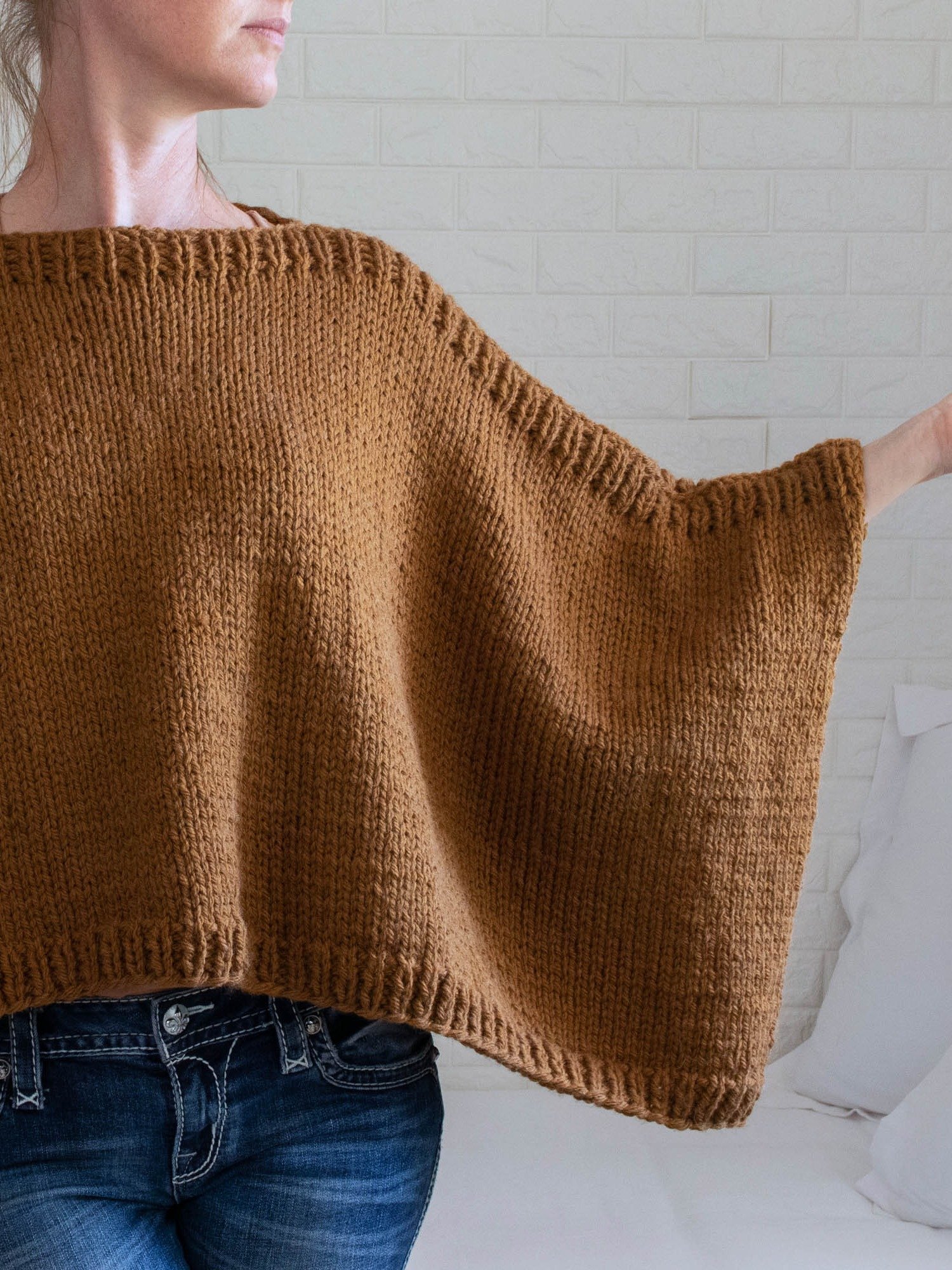 Modern Poncho Knitting Pattern - On the Go Bulky product image (3)