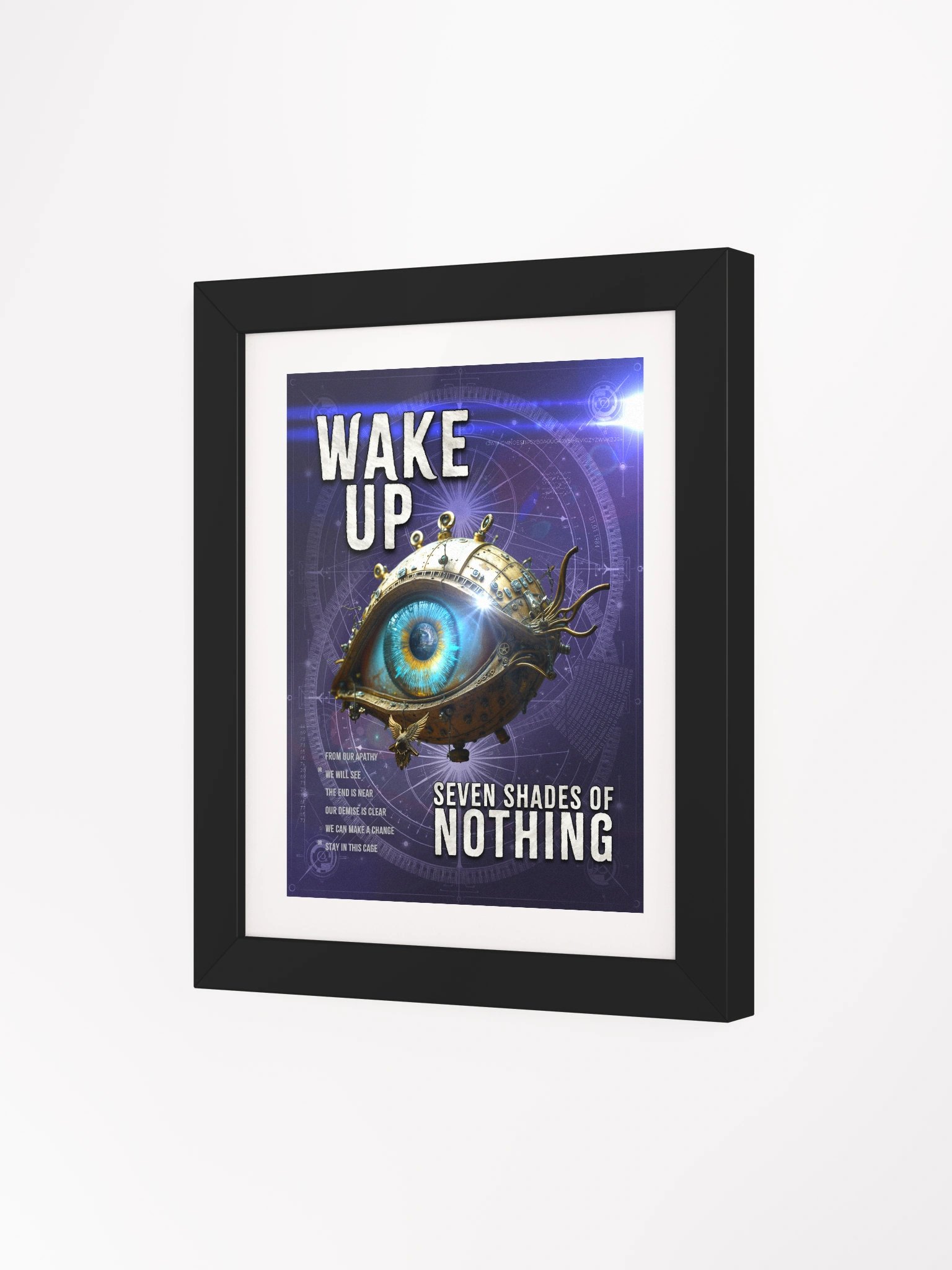 “Wake Up” framed lyric poster – vertical matte print from Seven Shades of Nothing – Framed High-Quality Matte Poster product image (3)