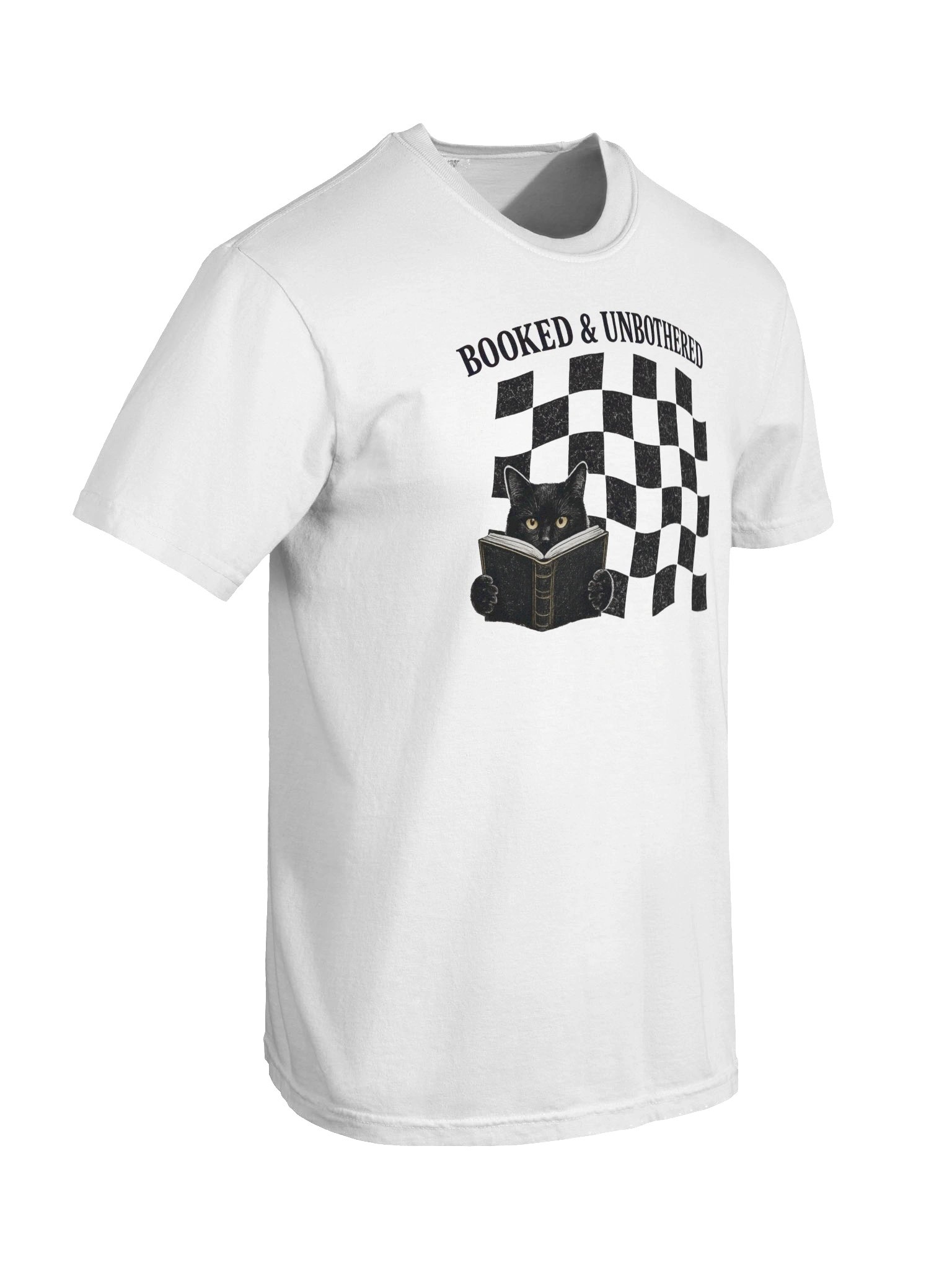 Booked & Unbothered | Book Lover Cat Graphic Comfort Colors Tee product image (4)