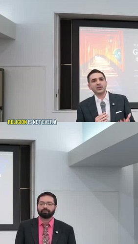 The conversation pushes back on using religion as a marker of civilization, arguing for a post-religious framework. It also c...