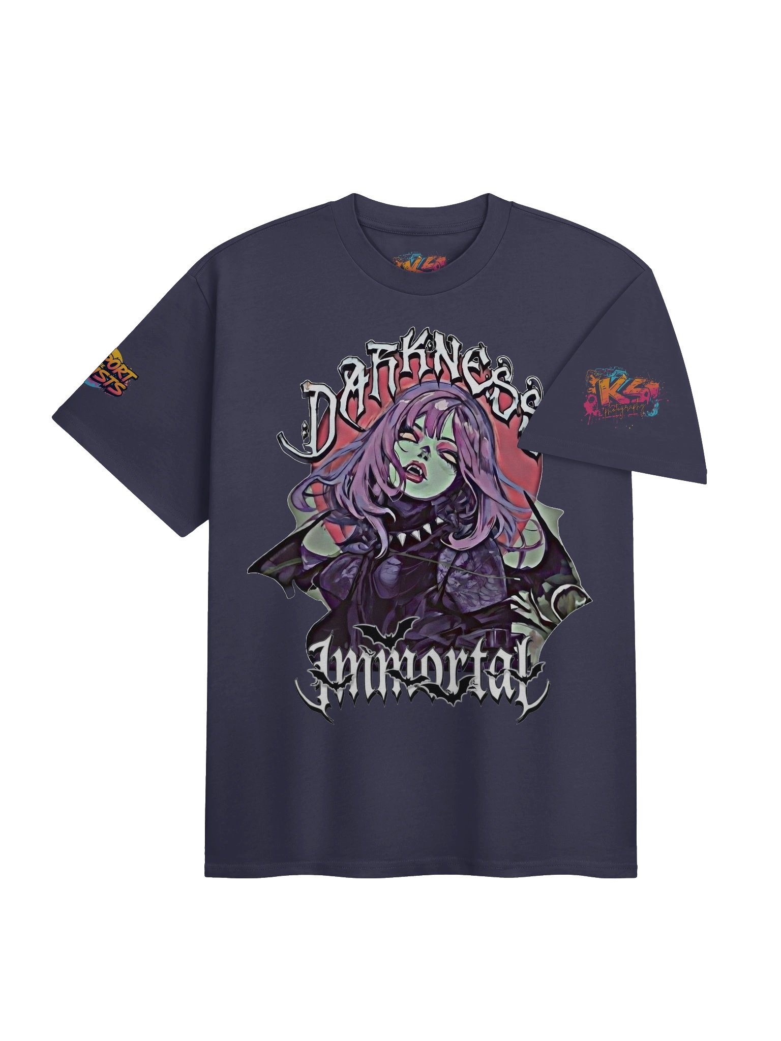 Darkness Goth Girl Super Heavy Weight Lux Cotton T-shirt product image (11)