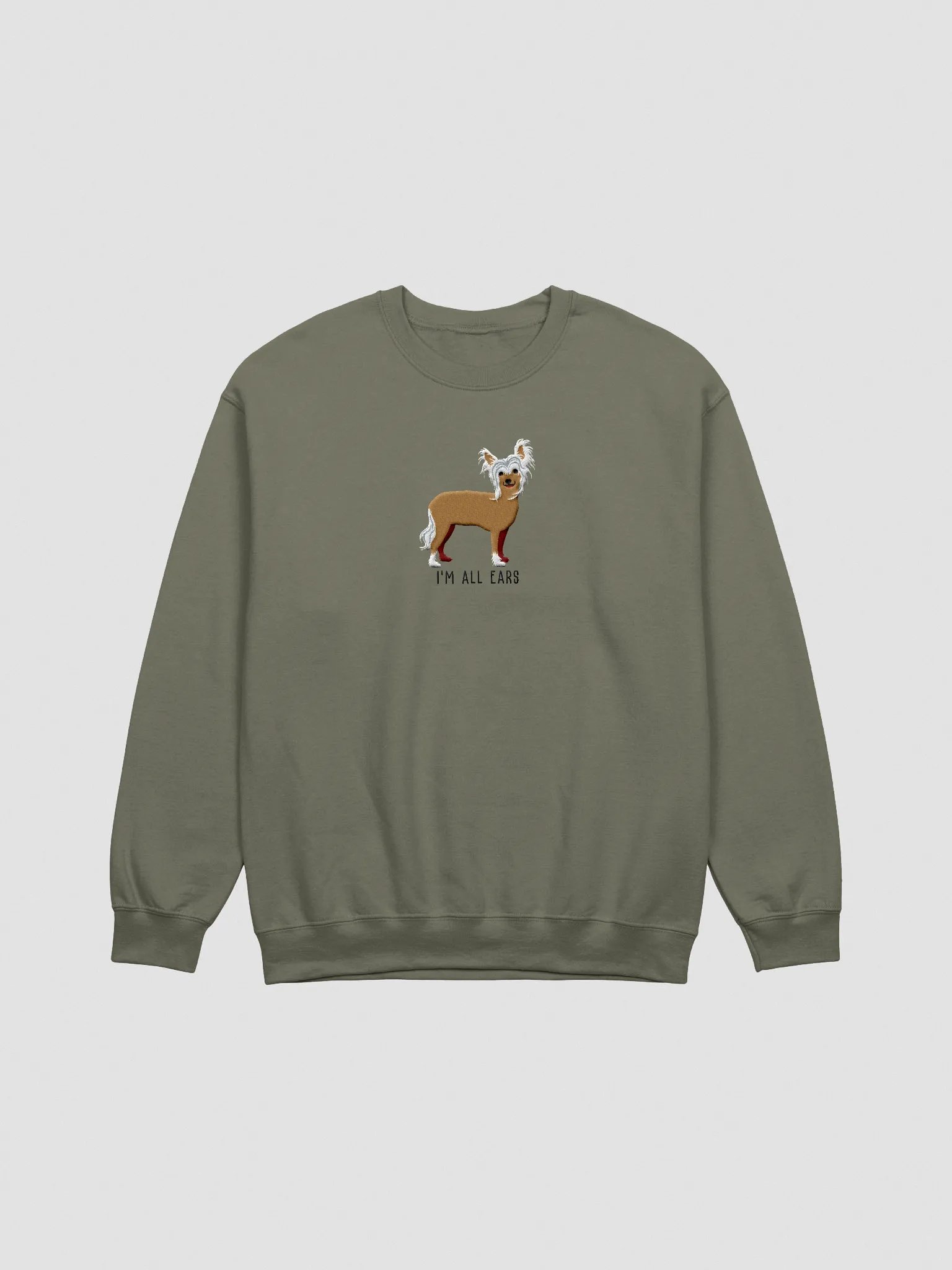 I'm All Ears Sweatshirt (Embroidered) of a Chinese Crested Dog(Tan) product image (3)