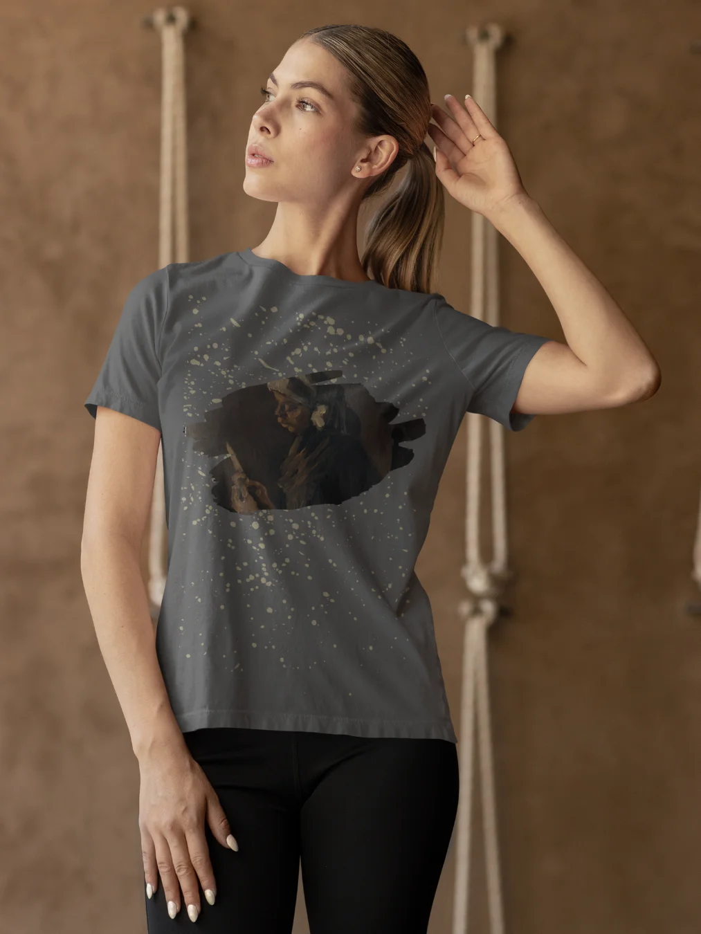 The Potato Peeler (reverse: Self-Portrait with a Straw Hat) [Vincent van Gogh] T-Shirt product image (2)