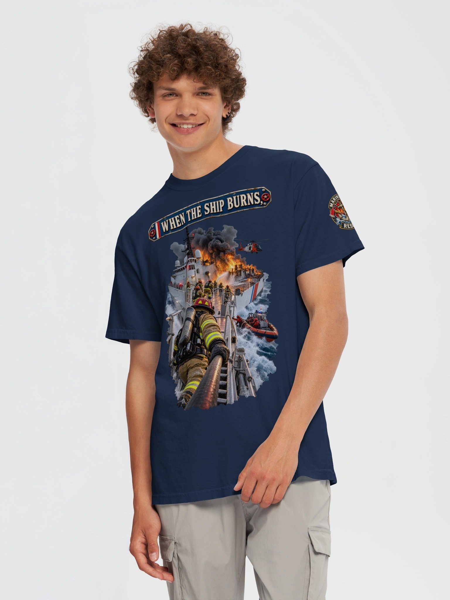 When the Ship Burns, Everyone Fights T-Shirt | FLAT OUT BROKEN™ product image (7)