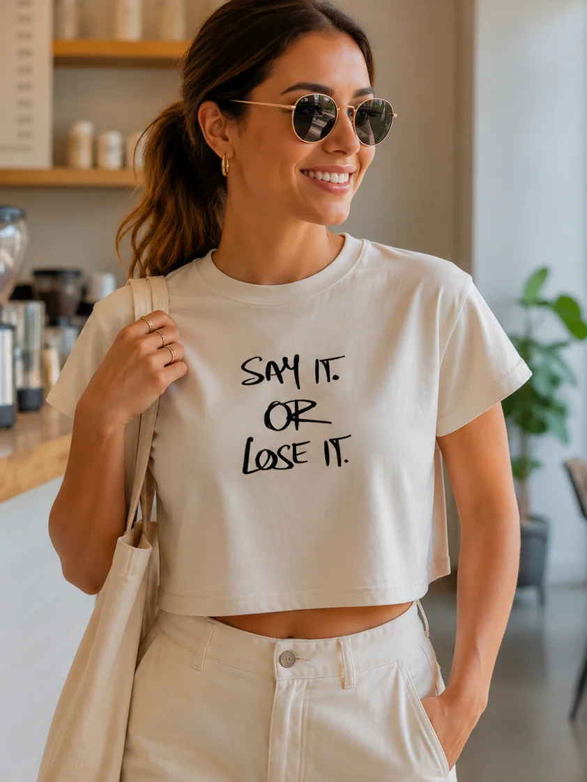 Say It Or Lose It Cropped T-Shirt | Speak Your Truth Self Expression Crop Top product image (5)