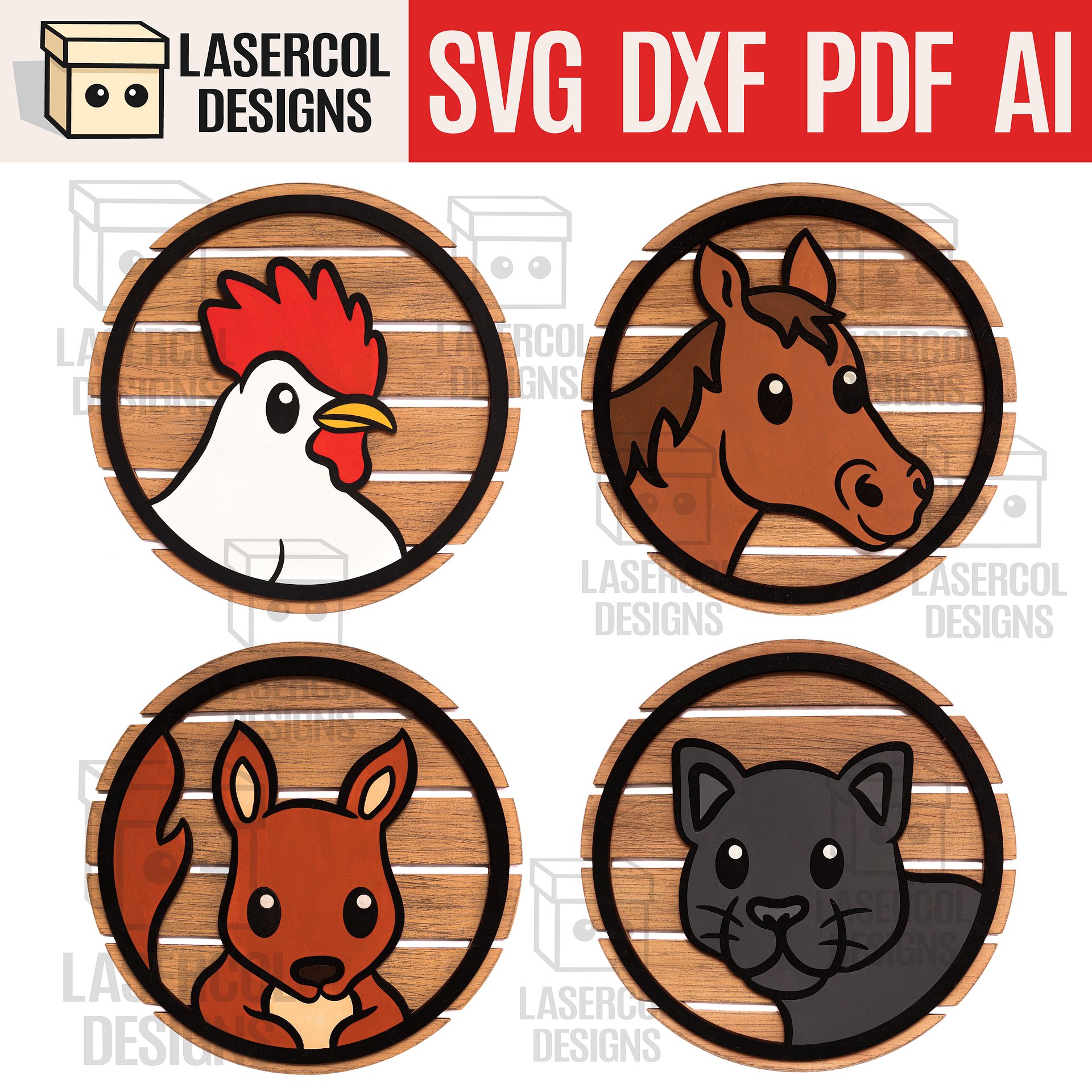 Farm Animals DIY Set 1 - Laser Cut Files product image (1)