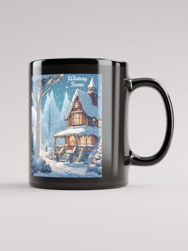 Post Card Wintery Scene Black Mug product image (1)