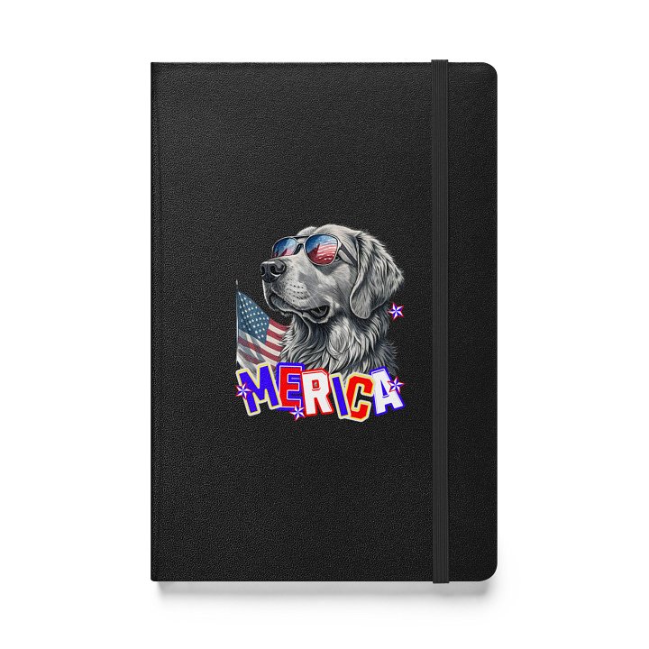 Merica Golden Retriever Patriotic Pup Hardcover Journal product image (1)