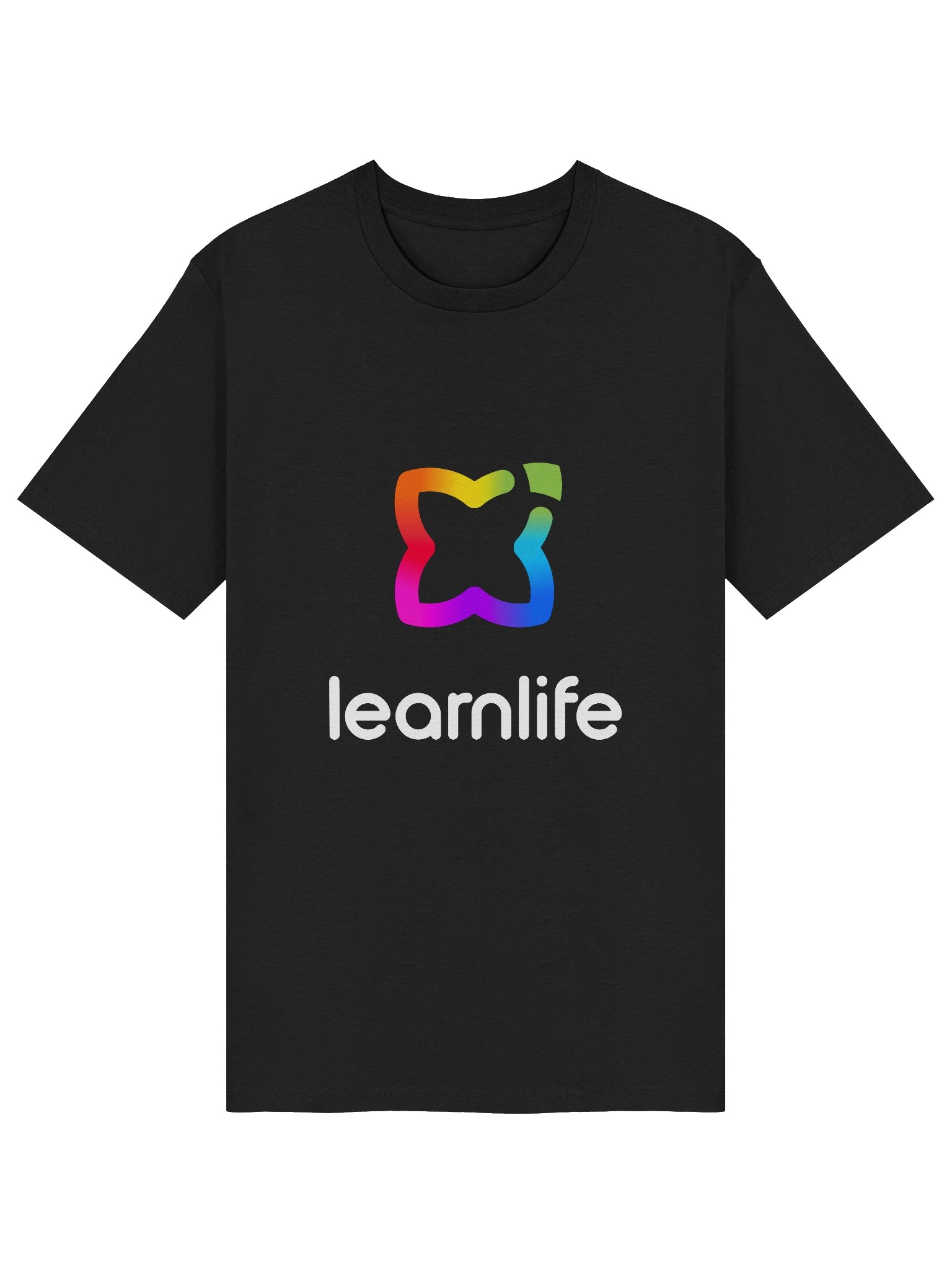 Adult/Teen Tee - Organic - Vertical Logo - Rainbow & White product image (3)