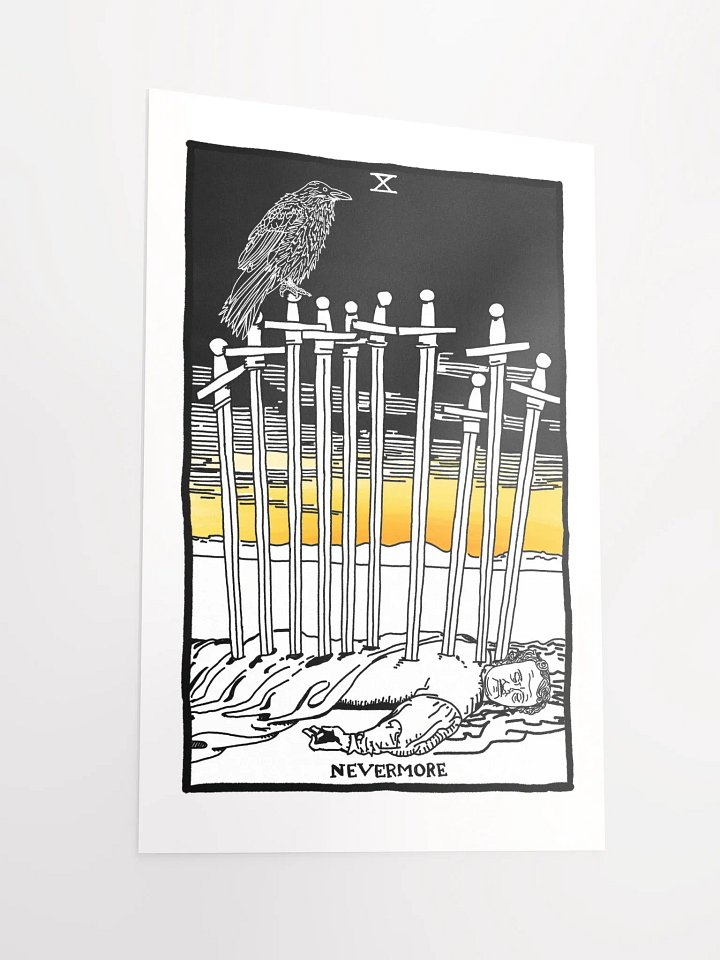 Edgar Allan Poe Ten of Swords Tarot Card Print product image (2)