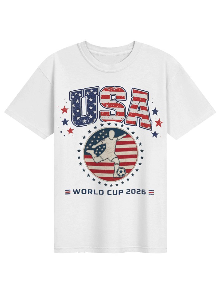 USA Soccer 2026 T-Shirt | Patriotic Soccer Graphic Tee | Fan Shirt Red White Blue Stars & Stripes product image (2)