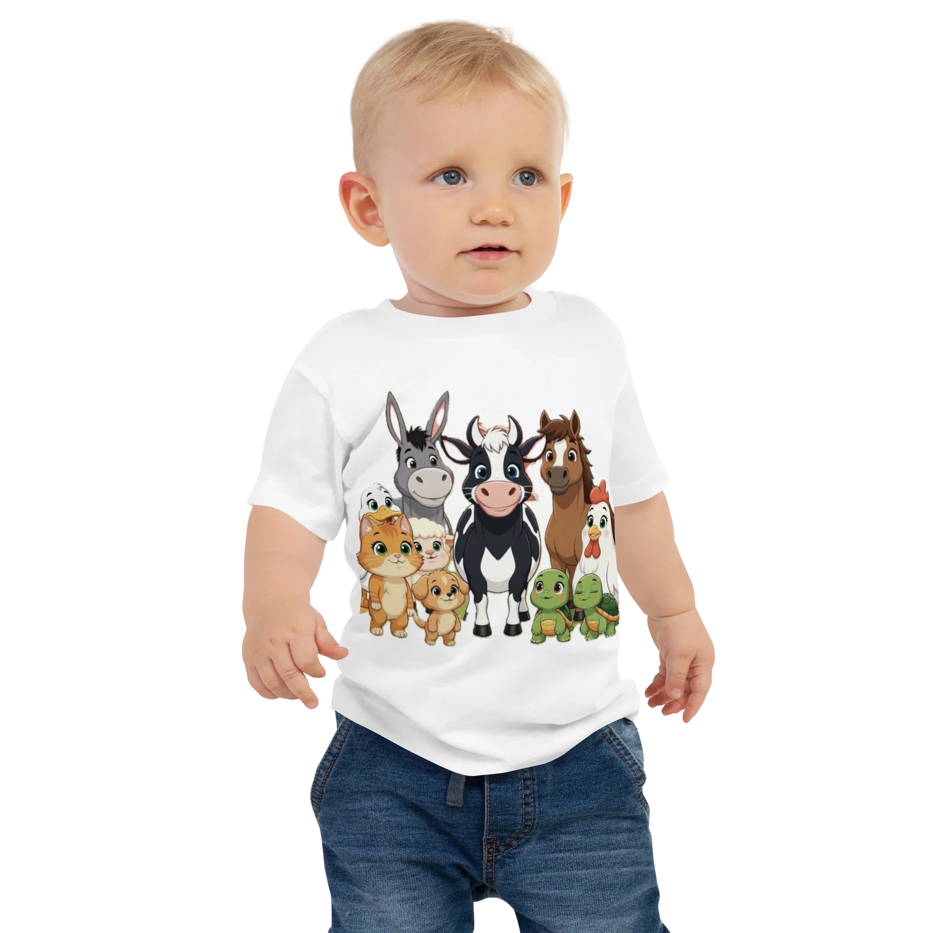Farm Animals Chicken Cow Kitten Puppy Horse & Donket Toddler T-shirt product image (1)
