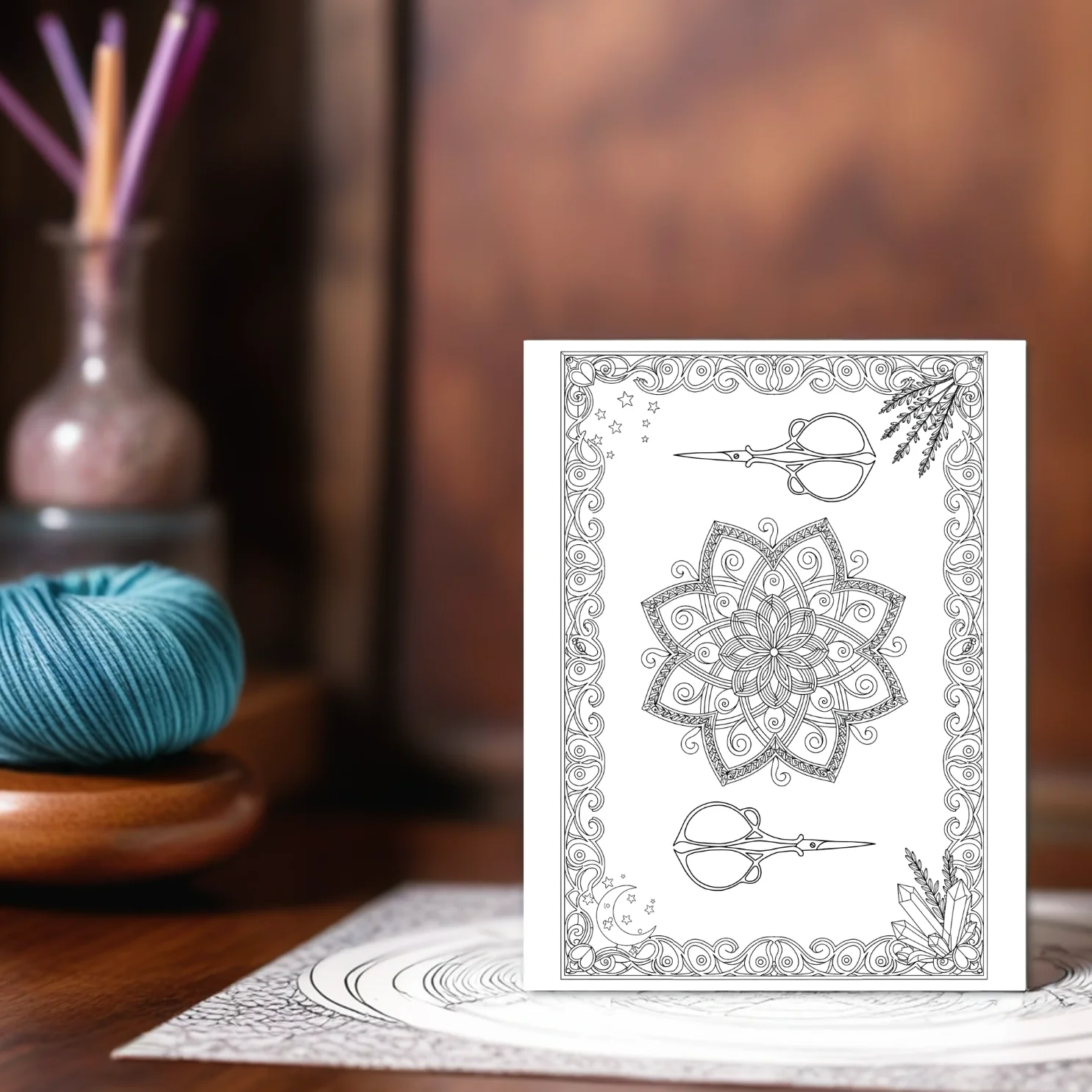 Mystical Stitch Oracle Coloring Book | Printable Crochet Coloring Pages | Fiber Arts Meditation & Magic product image (7)
