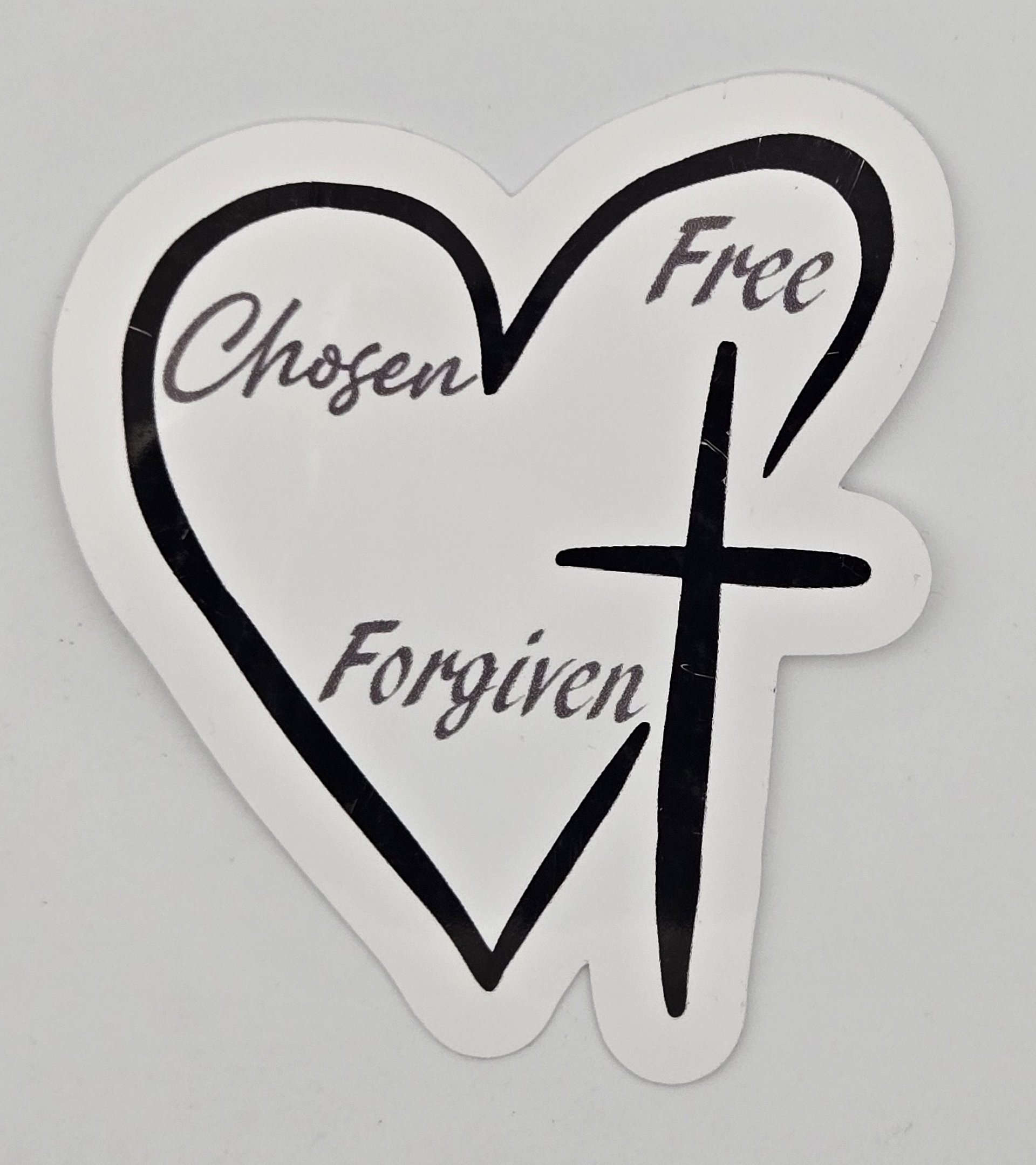 'Chosen, Free, Forgiven' Premium vinyl sticker product image (1)