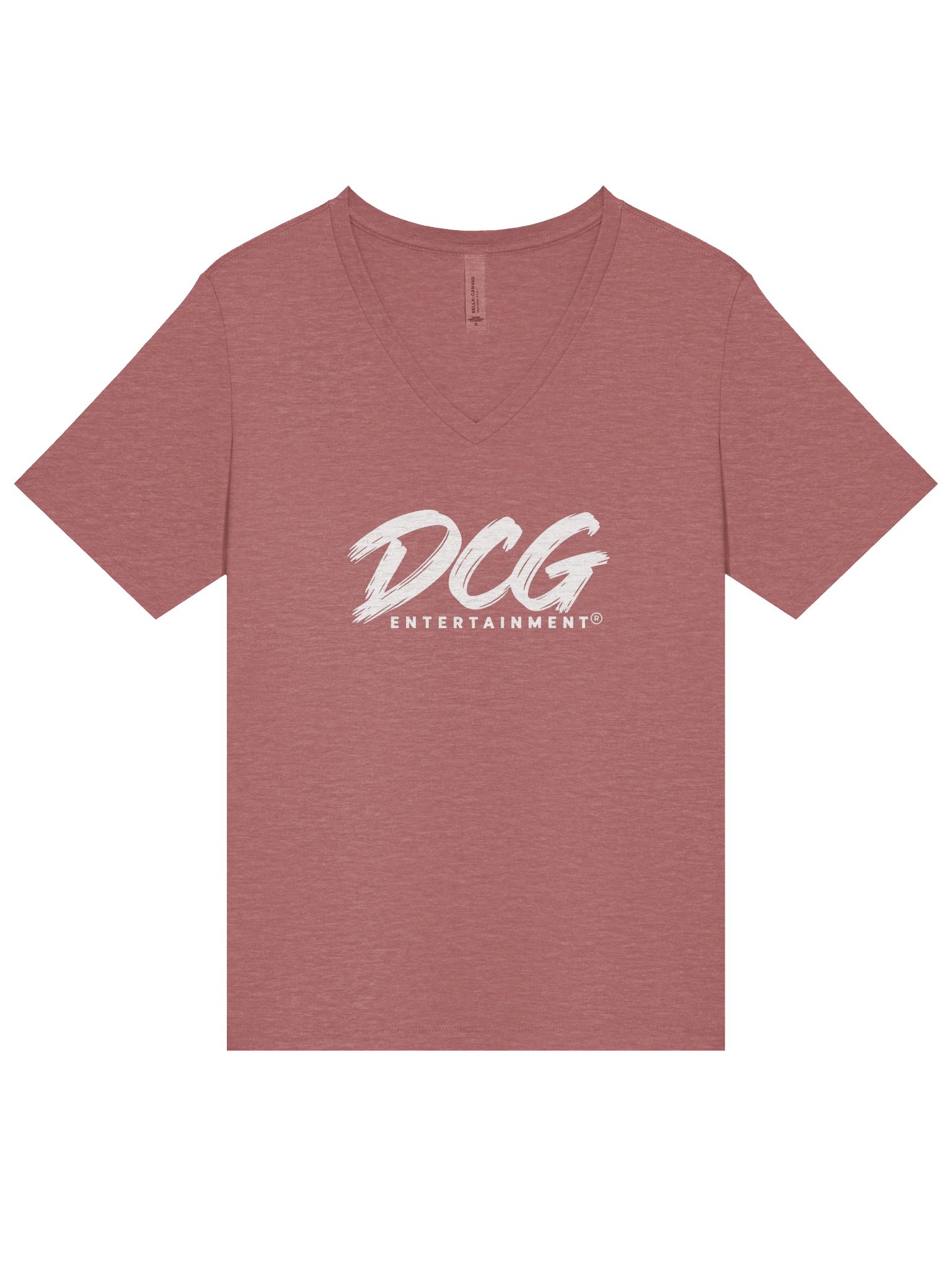 DCG Signature Women’s Relaxed V-Neck T-Shirt – White Logo - Heather Mauver product image (4)